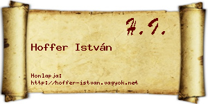Hoffer István névjegykártya